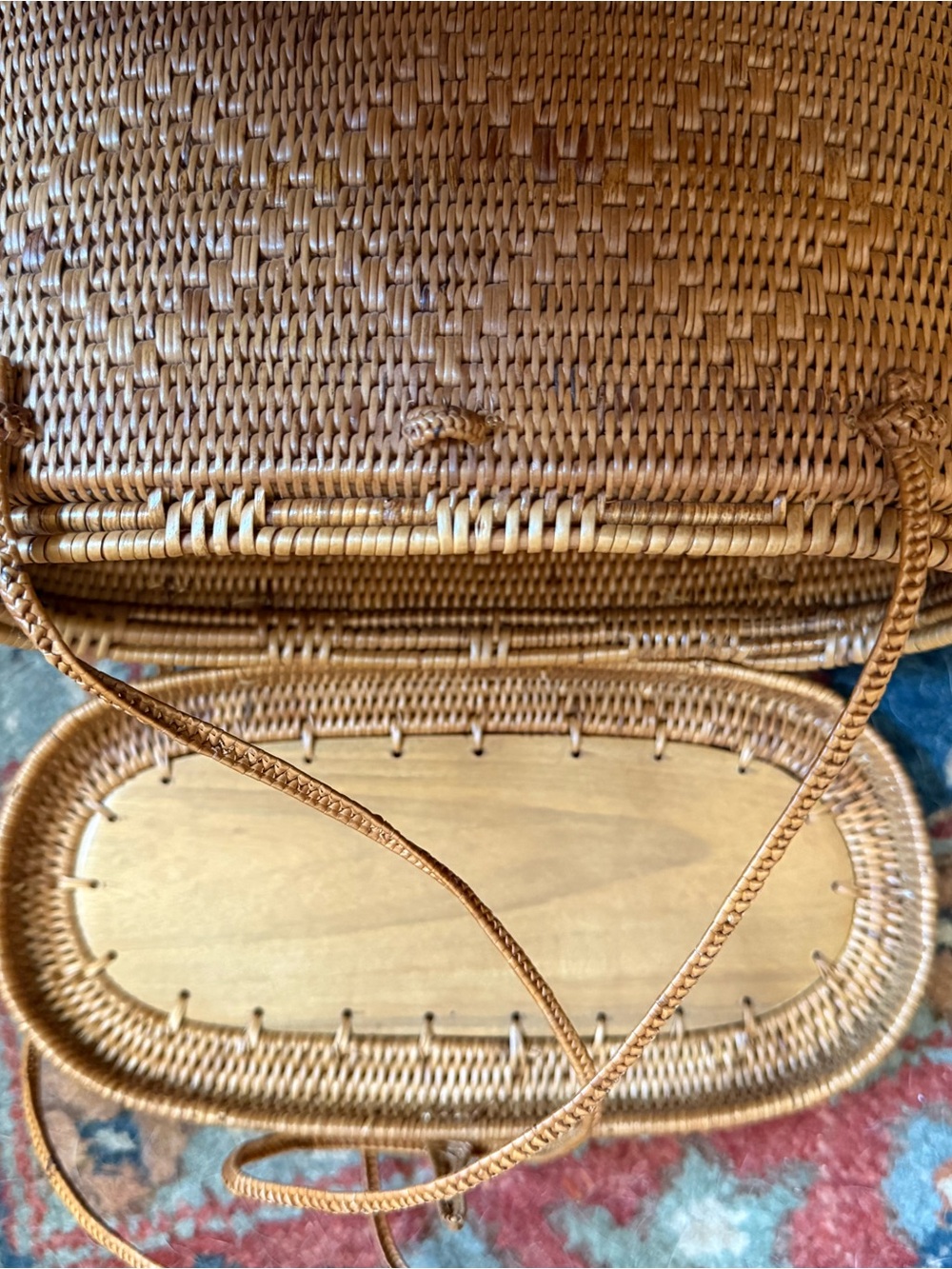 Woven Straw Crossbody Bag in Tan